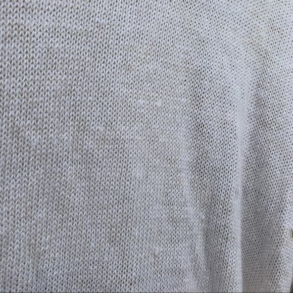 Vintage 90s Maurada white gold metallic knit tunic sweater gold bead snowflake - Picture 7 of 9